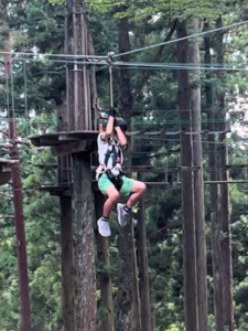 フォレストアドベンチャーのジップライン